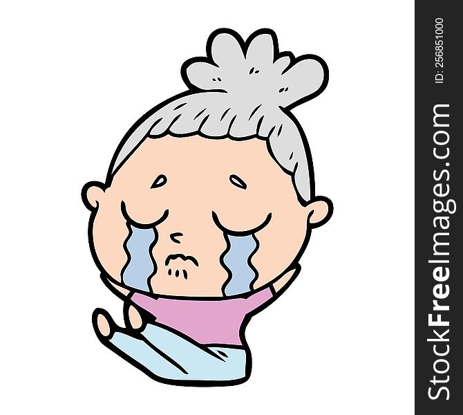 cartoon crying woman. cartoon crying woman