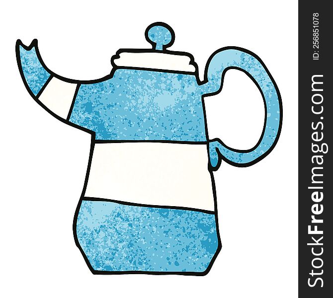 cartoon doodle coffee pot