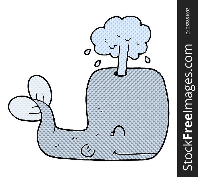 cartoon whale spouting water