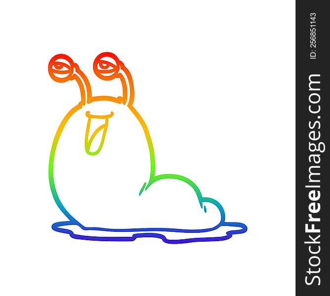 rainbow gradient line drawing of a gross cartoon slug