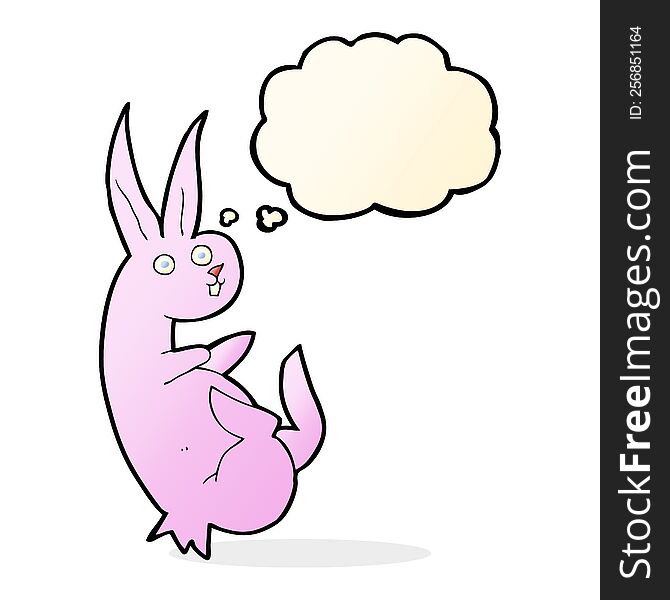 Cue Cartoon Rabbit With Thought Bubble