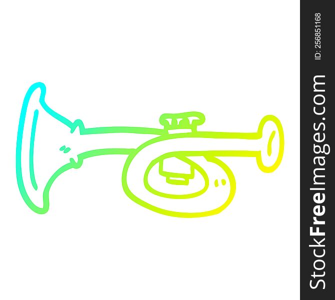 Cold Gradient Line Drawing Cartoon Metal Trumpet
