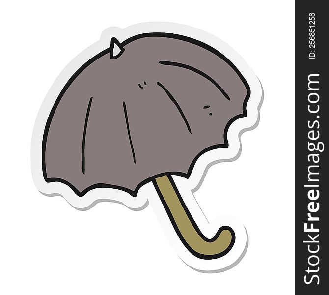 sticker of a cartoon umbrella