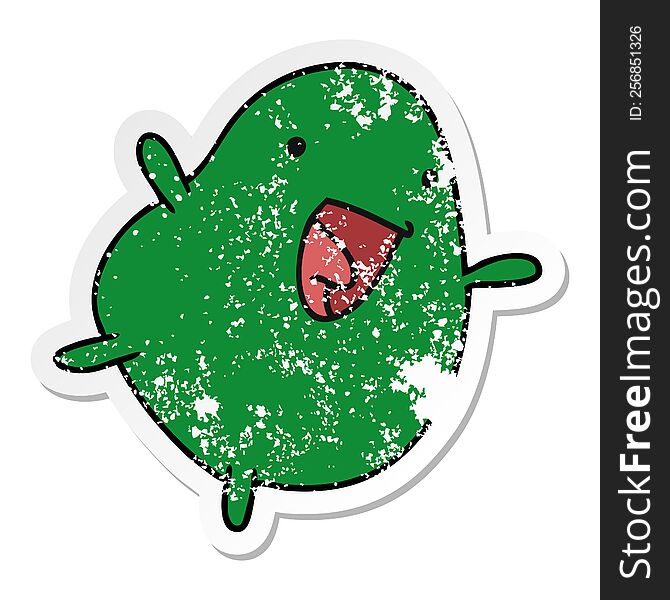 Distressed Sticker Cartoon Kawaii Cute Happy Bean
