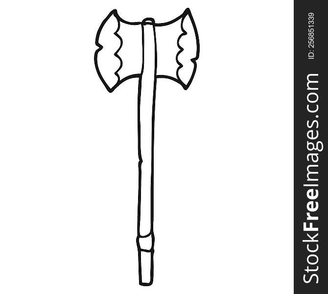 Black And White Cartoon Axe