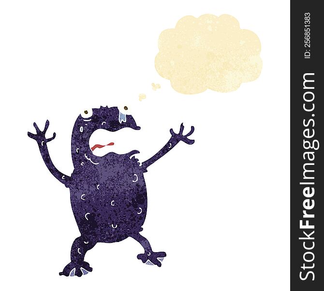 Cartoon Poisonous Frog With Thought Bubble
