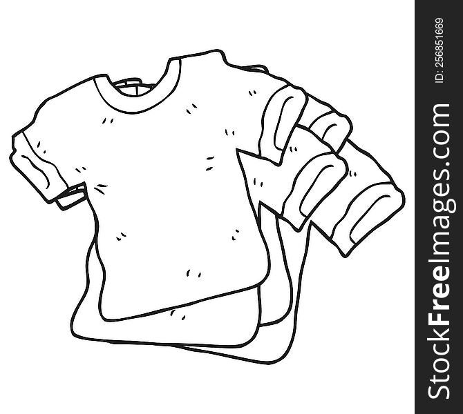 freehand drawn black and white cartoon t shirts