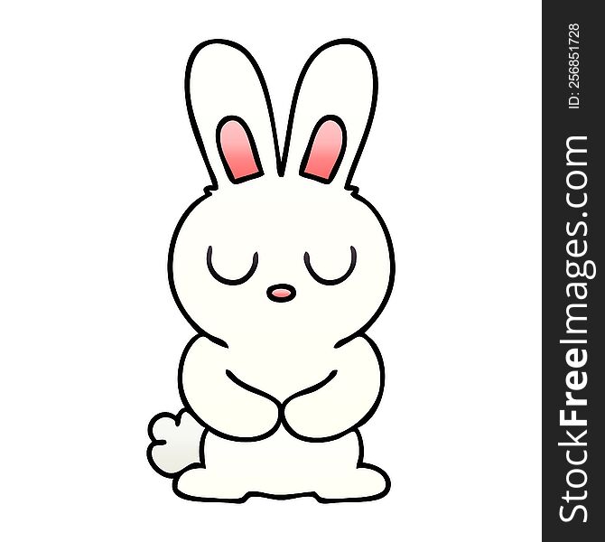 Quirky Gradient Shaded Cartoon Rabbit