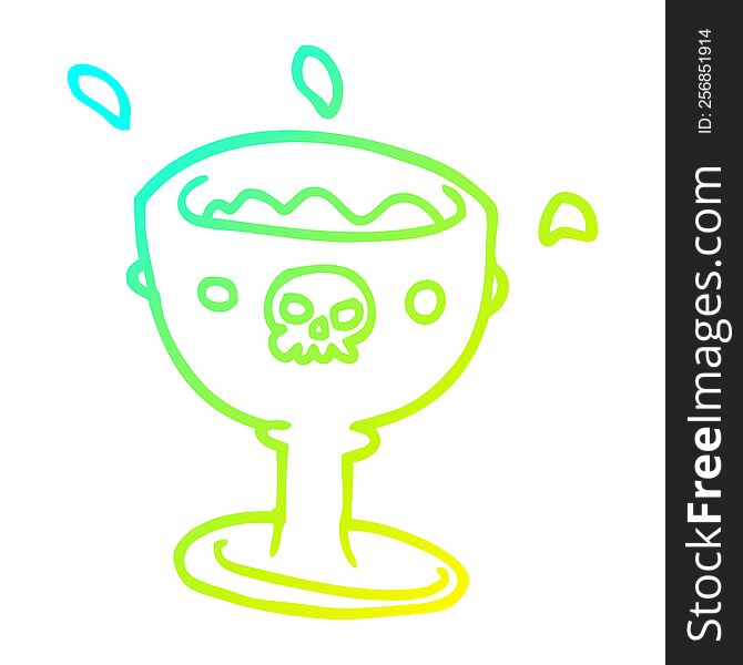 cold gradient line drawing of a cartoon goblet