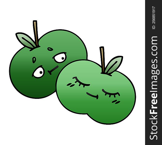 gradient shaded cartoon of a apples