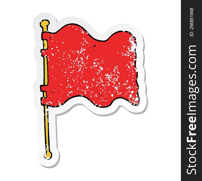 Distressed Sticker Of A Cartoon Flag