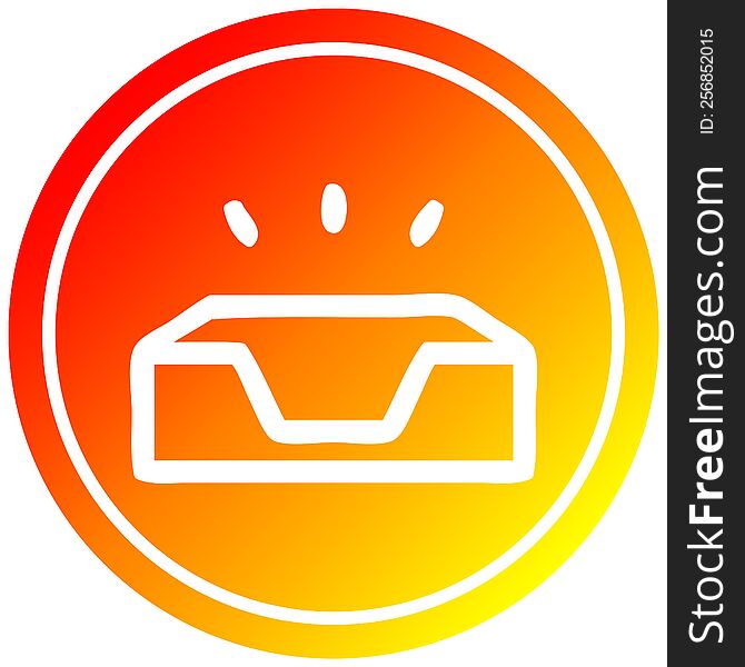 Empty In Tray Circular In Hot Gradient Spectrum