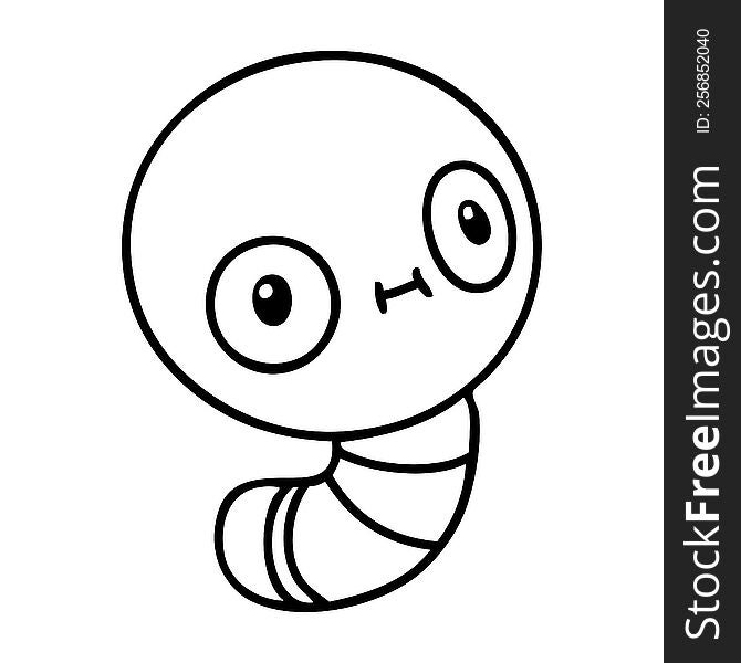 line doodle of a cute worm. line doodle of a cute worm