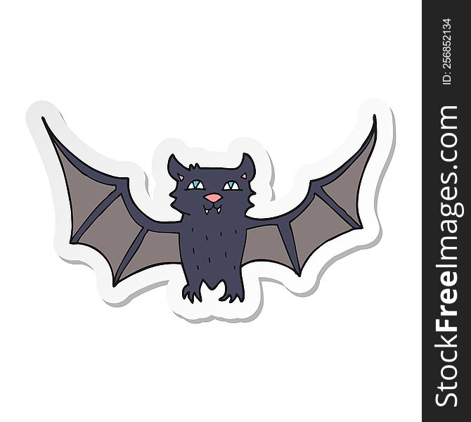 Sticker Of A Cartoon Halloween Bat