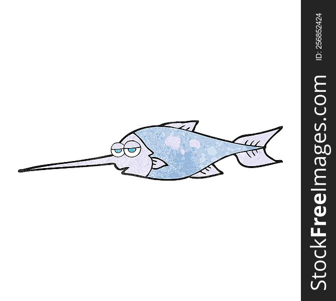 freehand drawn texture cartoon swordfish