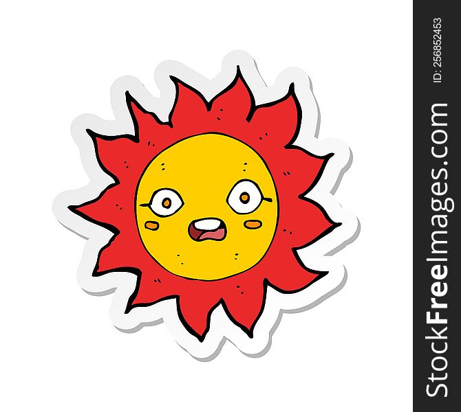 Sticker Of A Cartoon Sun