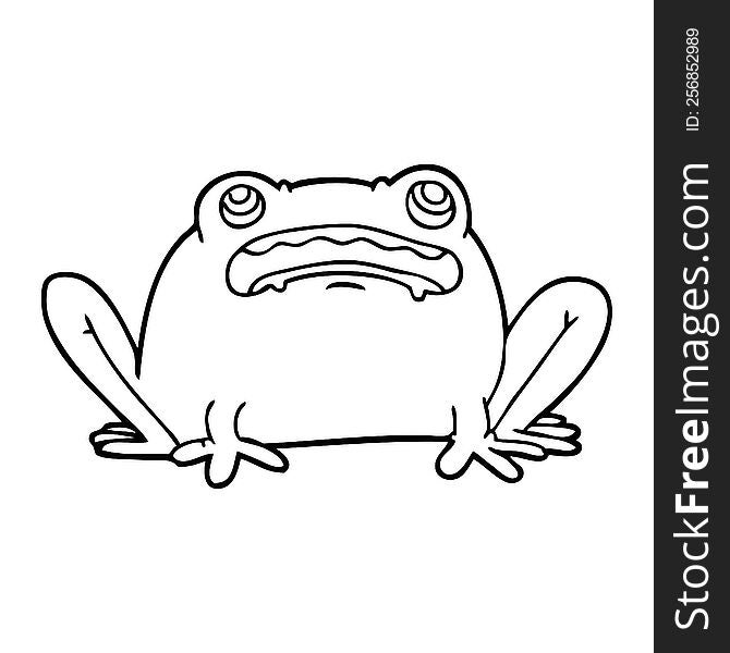 Line Drawing Cartoon Frog