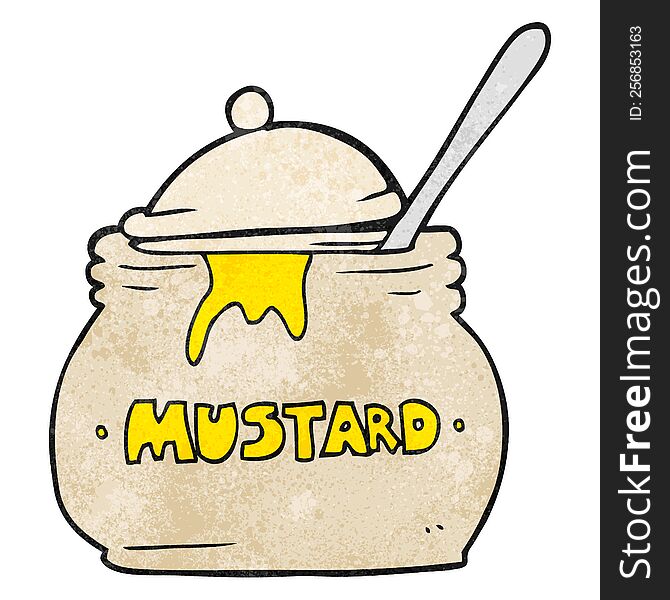 freehand textured cartoon mustard pot