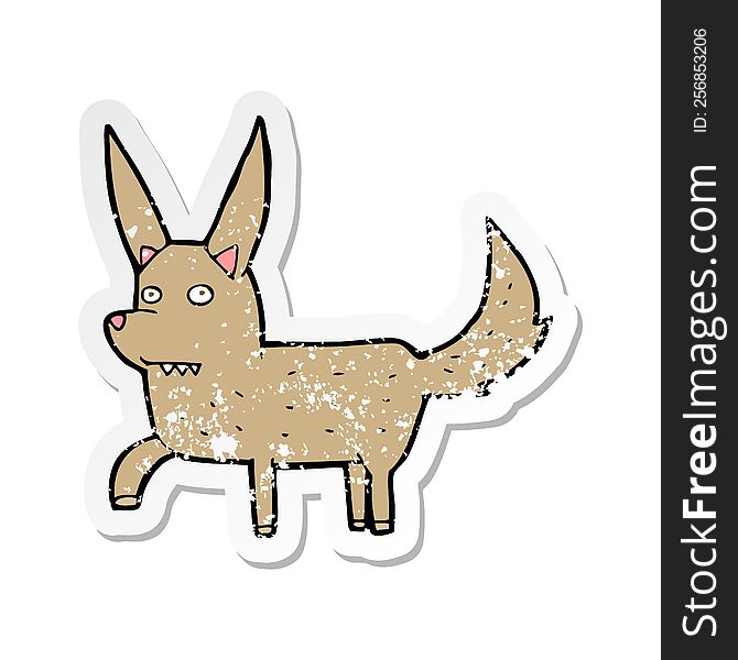 retro distressed sticker of a cartoon wild dog