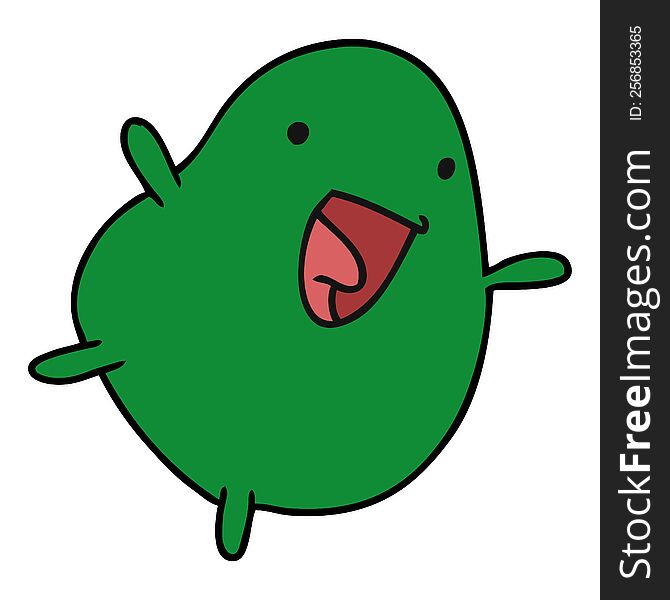 cartoon illustration kawaii cute happy bean. cartoon illustration kawaii cute happy bean