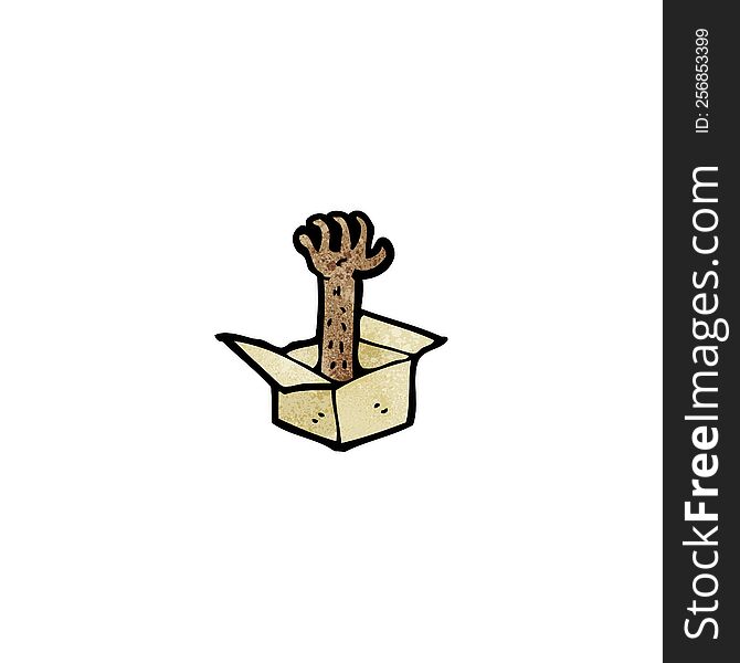 arm in box cartoon