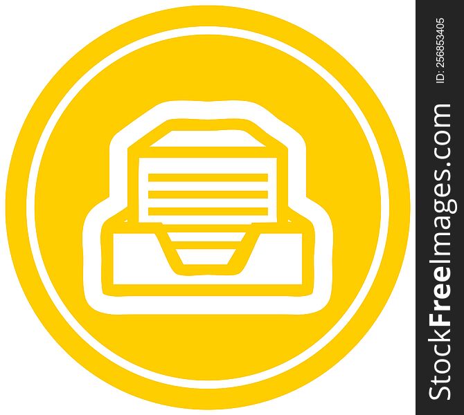 Office Paper Stack Circular Icon