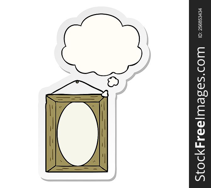 picture frame with thought bubble as a printed sticker