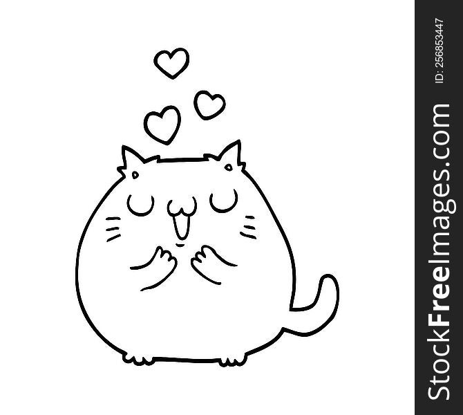 cute cartoon cat in love
