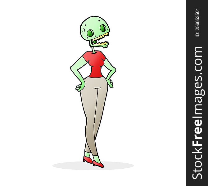 Cartoon Zombie Woman