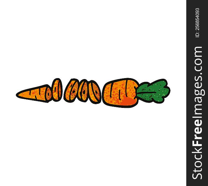 cartoon doodle chopped carrot