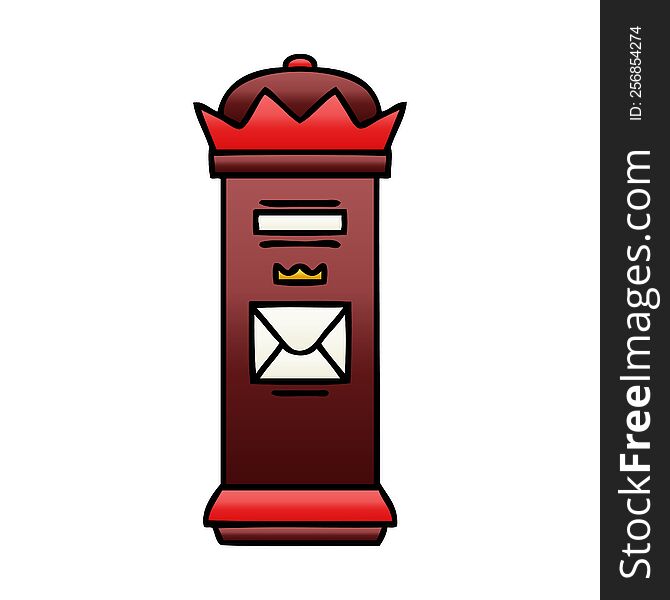 gradient shaded cartoon of a post box