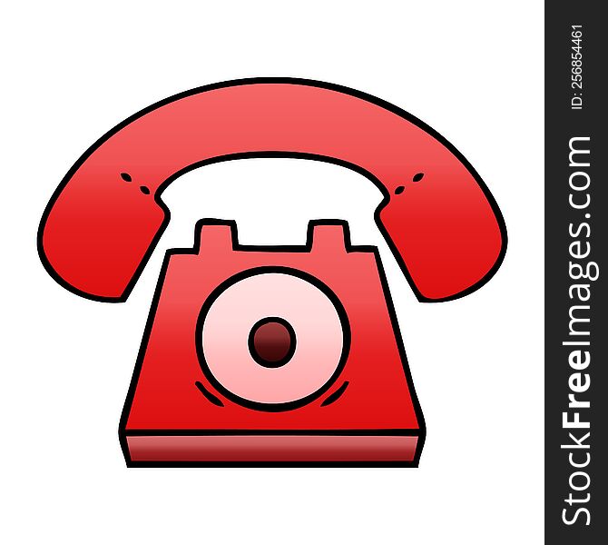 Gradient Shaded Cartoon Red Telephone