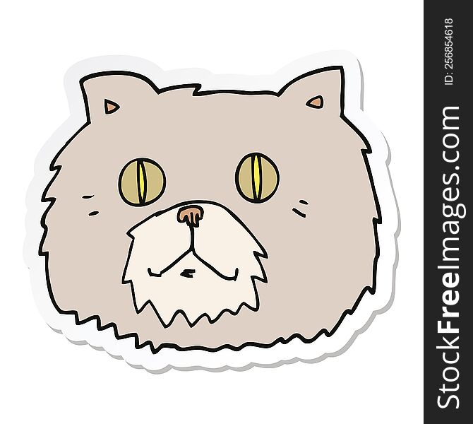 sticker of a cartoon cat face