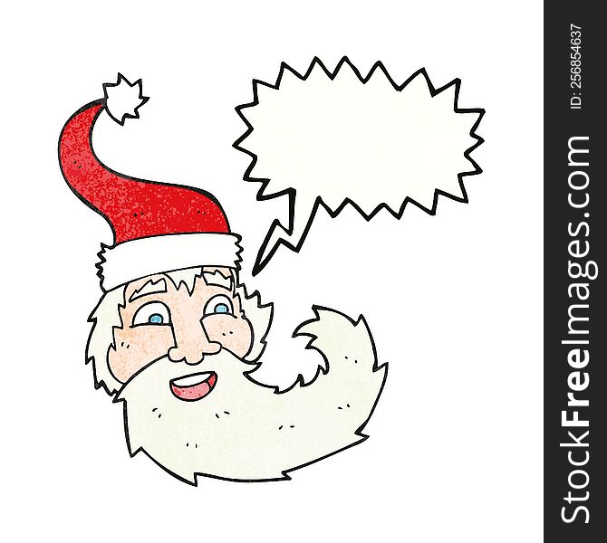 freehand speech bubble textured cartoon santa claus laughing