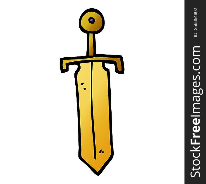 cartoon doodle bronze sword