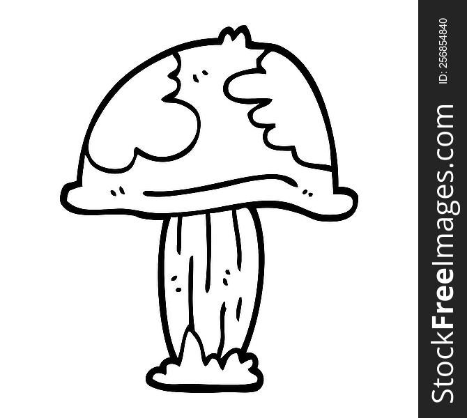 line drawing cartoon poisonous toadstool