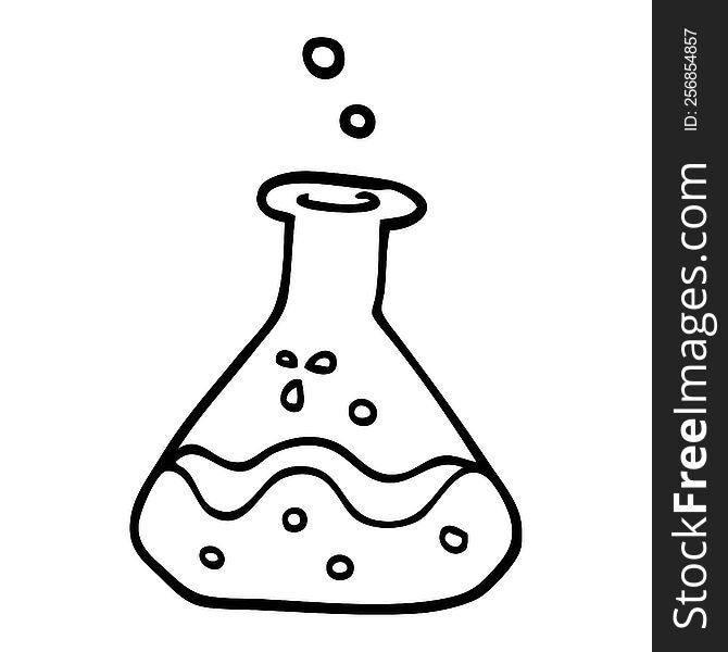Line Drawing Cartoon Science Experiment