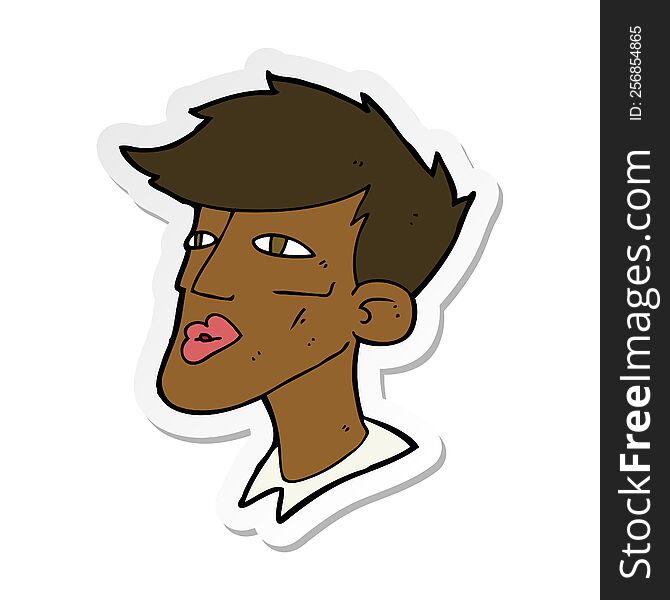 Sticker Of A Cartoon Male Model Guy