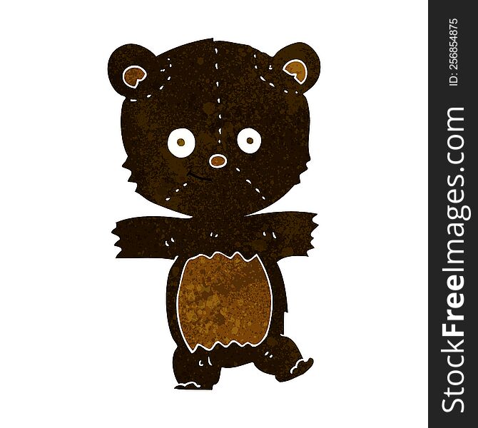 cartoon cute black teddy bear. cartoon cute black teddy bear
