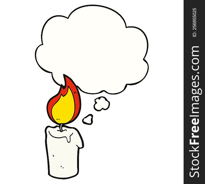 Cartoon Candle And Thought Bubble