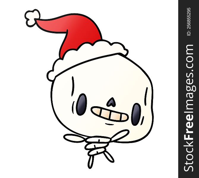 Christmas Gradient Cartoon Of Kawaii Skeleton