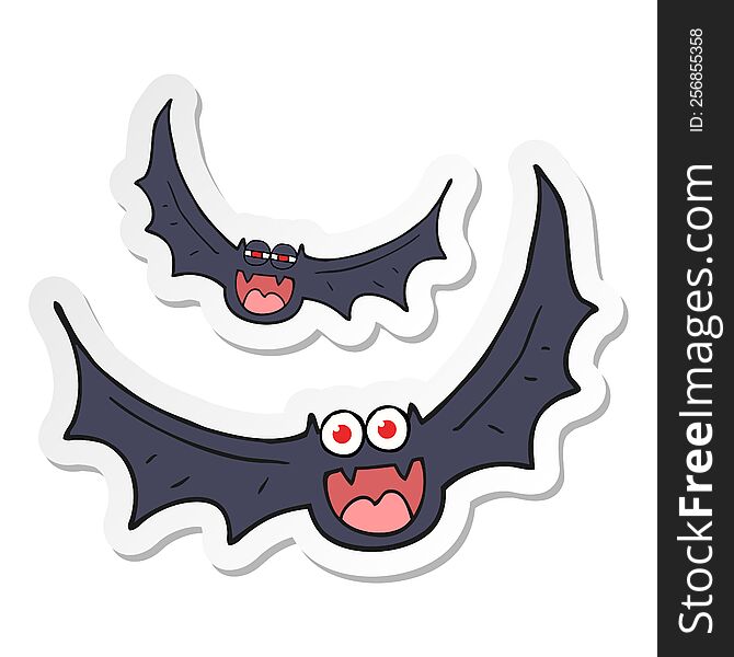sticker of a cartoon halloween bats