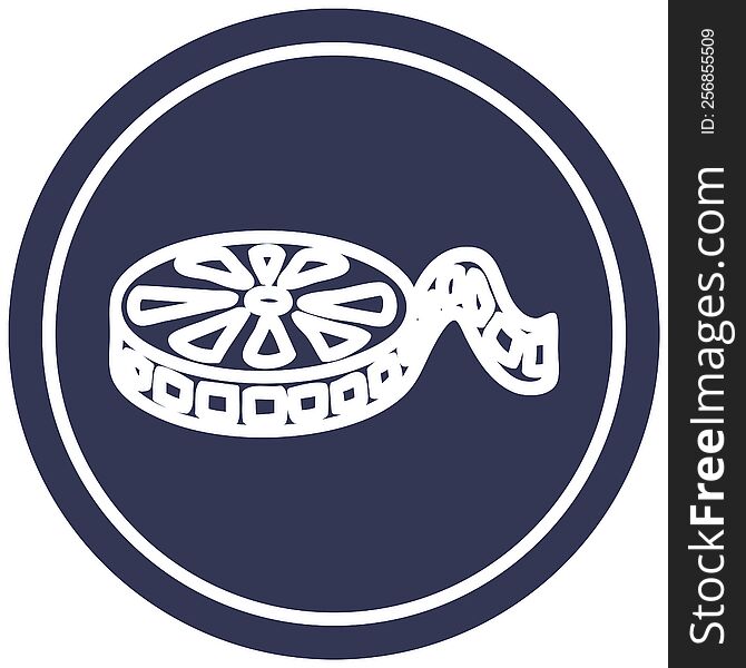 movie film reel circular icon symbol