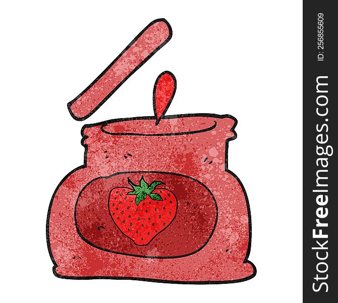 freehand textured cartoon popping jar of jam