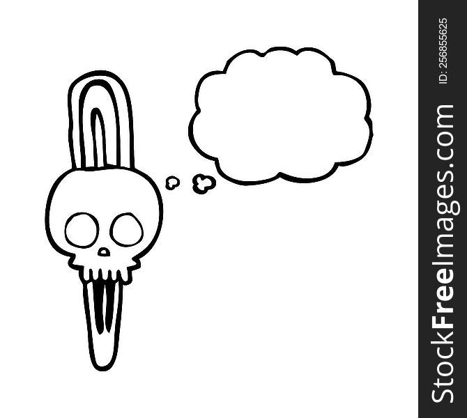 Thought Bubble Cartoon Skull Hairclip