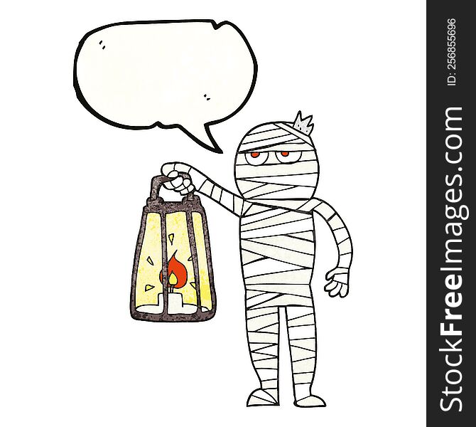 Speech Bubble Textured Cartoon Mummy