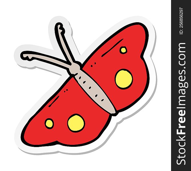 Sticker Of A Cartoon Butterfly Symbol