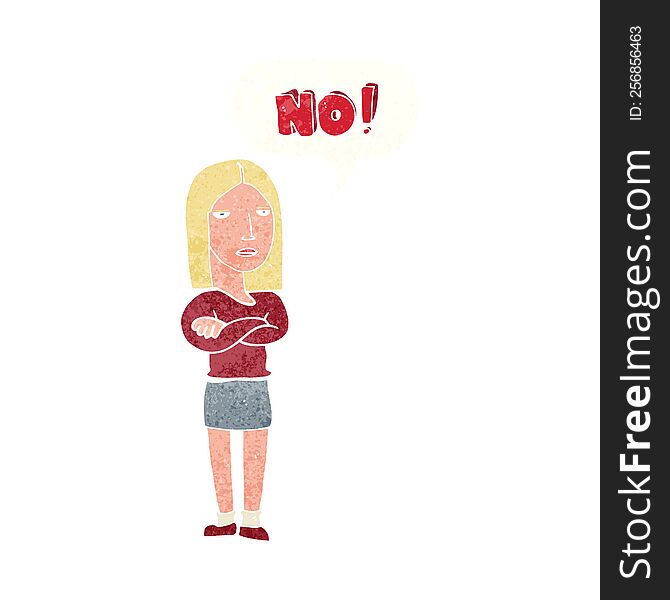 cartoon woman saying no