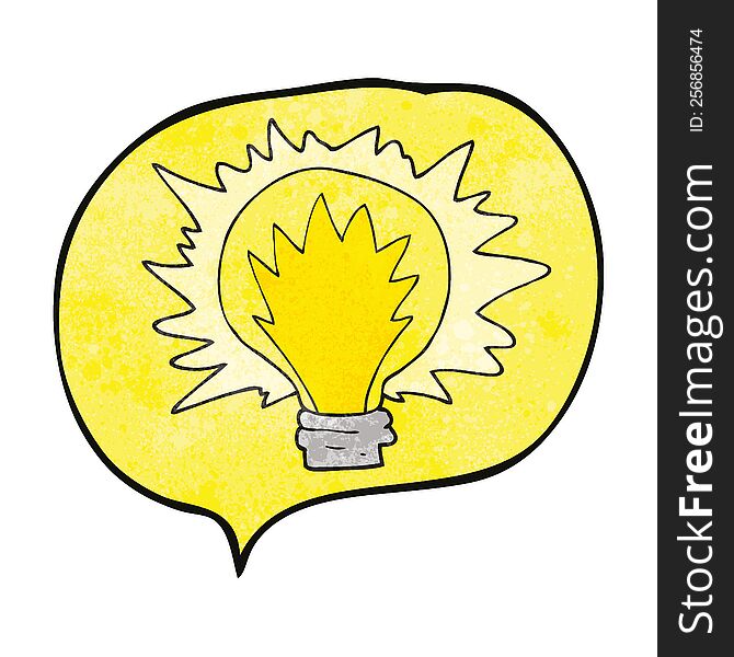 Speech Bubble Textured Cartoon Light Bulb