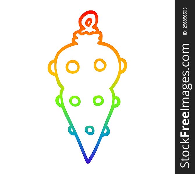 Rainbow Gradient Line Drawing Cartoon Christmas Decoration